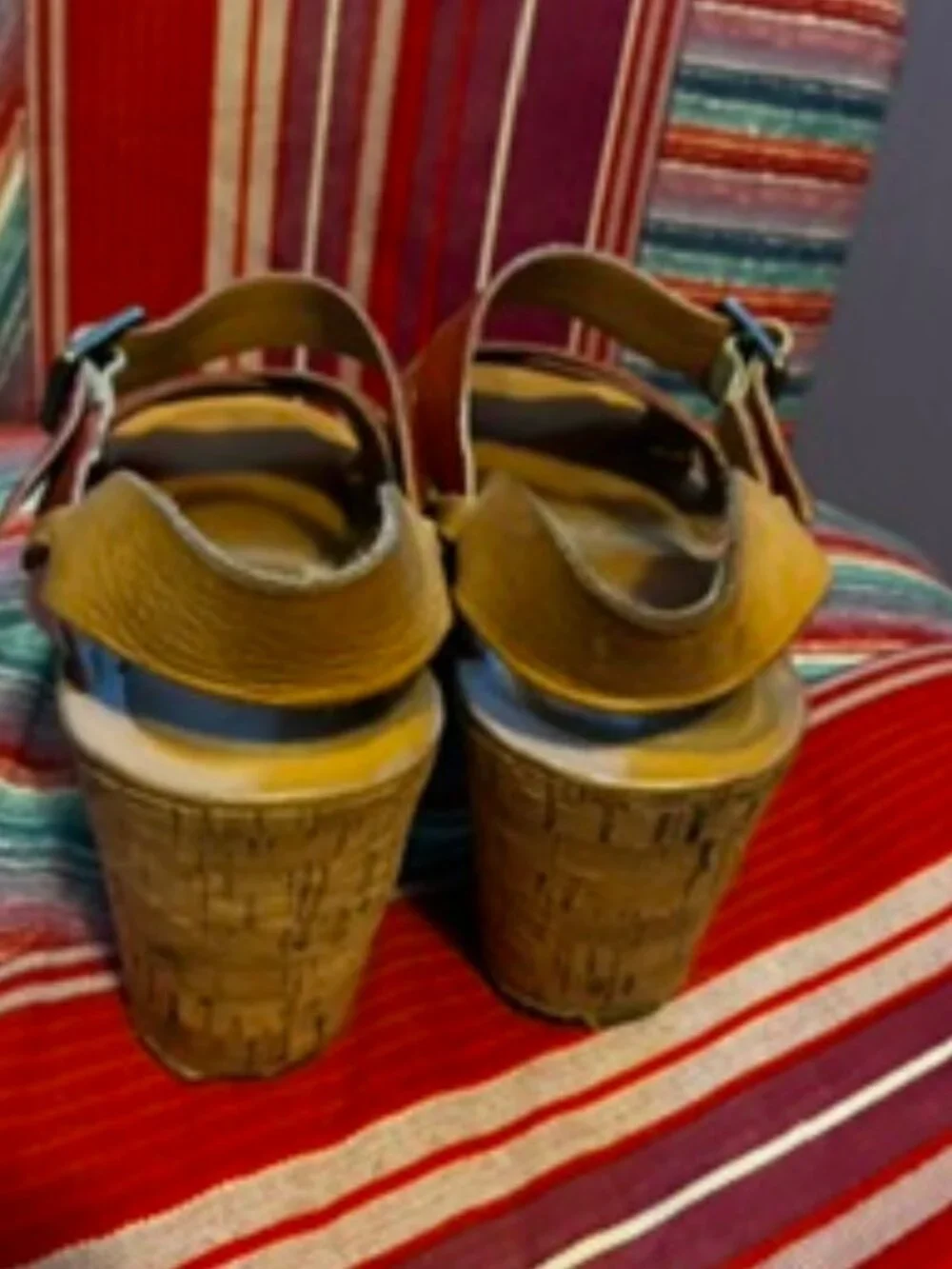 Kork-Ease Comfort Platform The most comfWedge Sandal in orange leather, Size 7.5